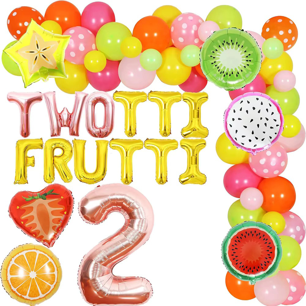 Balloon Arch Kit - Twotti Frutti Girls ตกแต่งงานเลี้ยงวันเกิด, ผลไม้ฤดูร้อนตกแต่งวันเกิดครั้งที่ 2