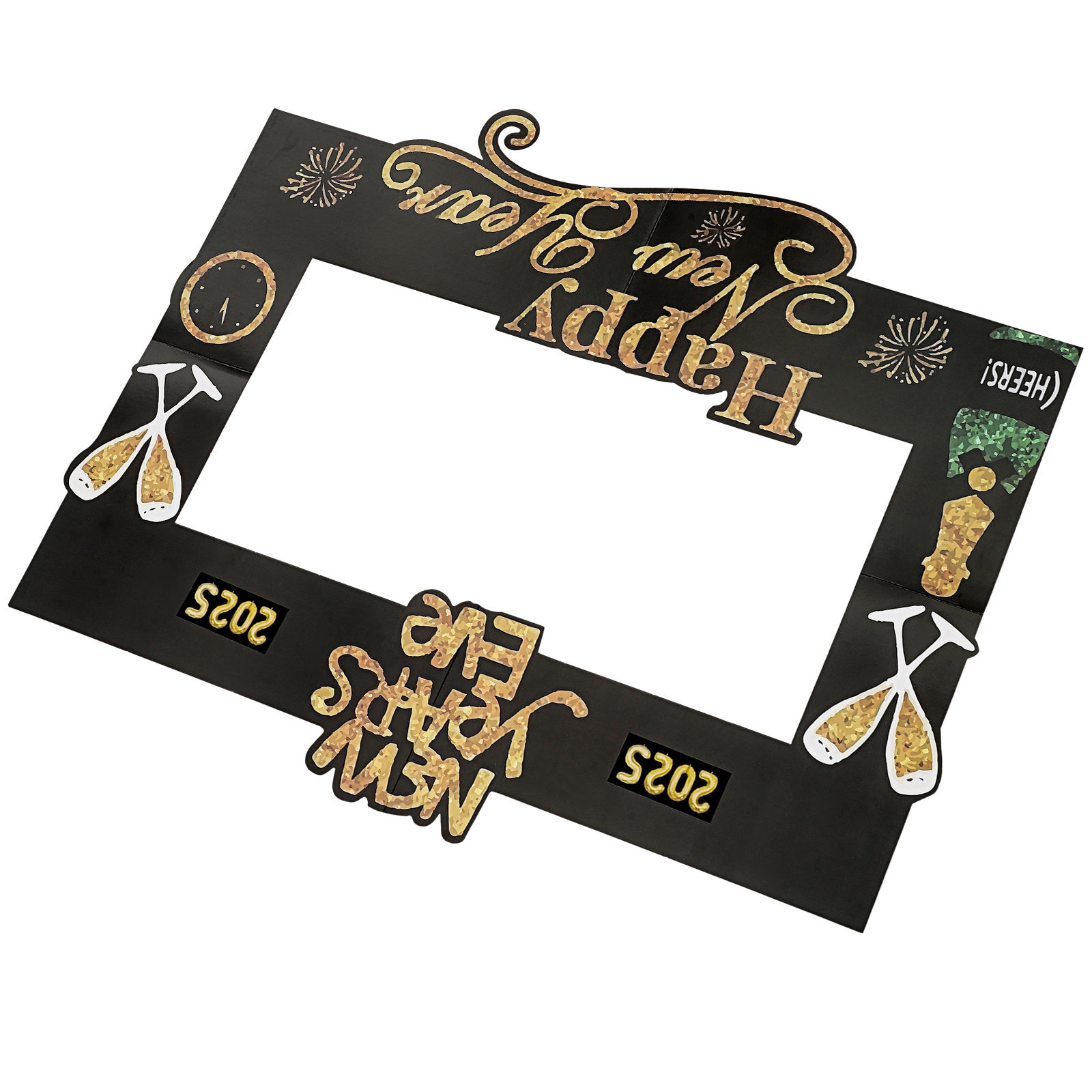 Photo Booth Frame - กรอบรูปถ่ายมือถือสำหรับถ่ายรูปปีใหม่ 2025 แข็งแรง พกพาสะดวก อุปกรณ์ถ่ายภาพสำหรับงานปาร์ตี้และงานส่งท้ายปีเก่า