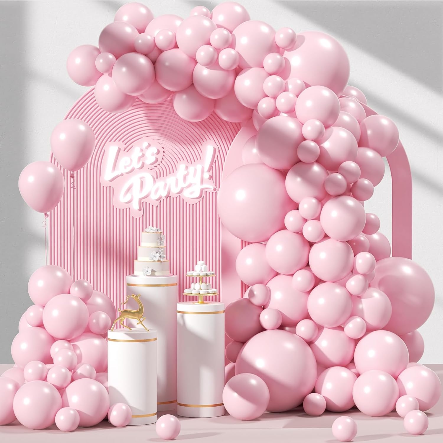 Balloon Arch Kit - 97 ชิ้นลูกโป่งสีชมพูอ่อนชุดเด็กบอลลูนสีชมพู Garland สําหรับเจ้าสาว Baby Shower