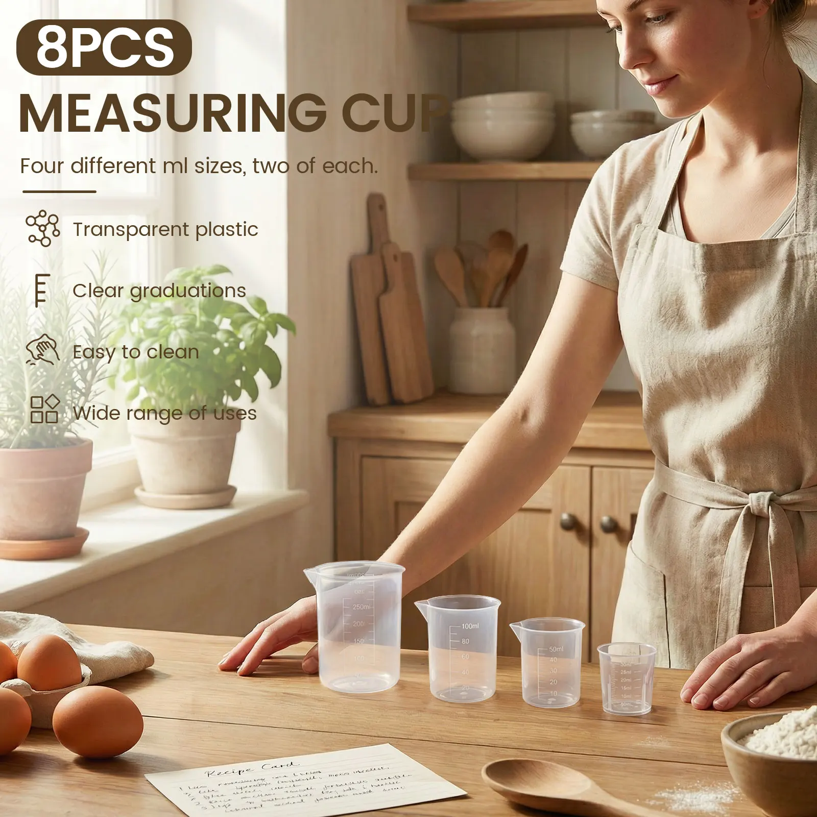 ชุดถ้วยตวงพลาสติก 8 ชิ้น 30/50 - Plastic Cup 50Pcs บทวิจารณ์และราคา