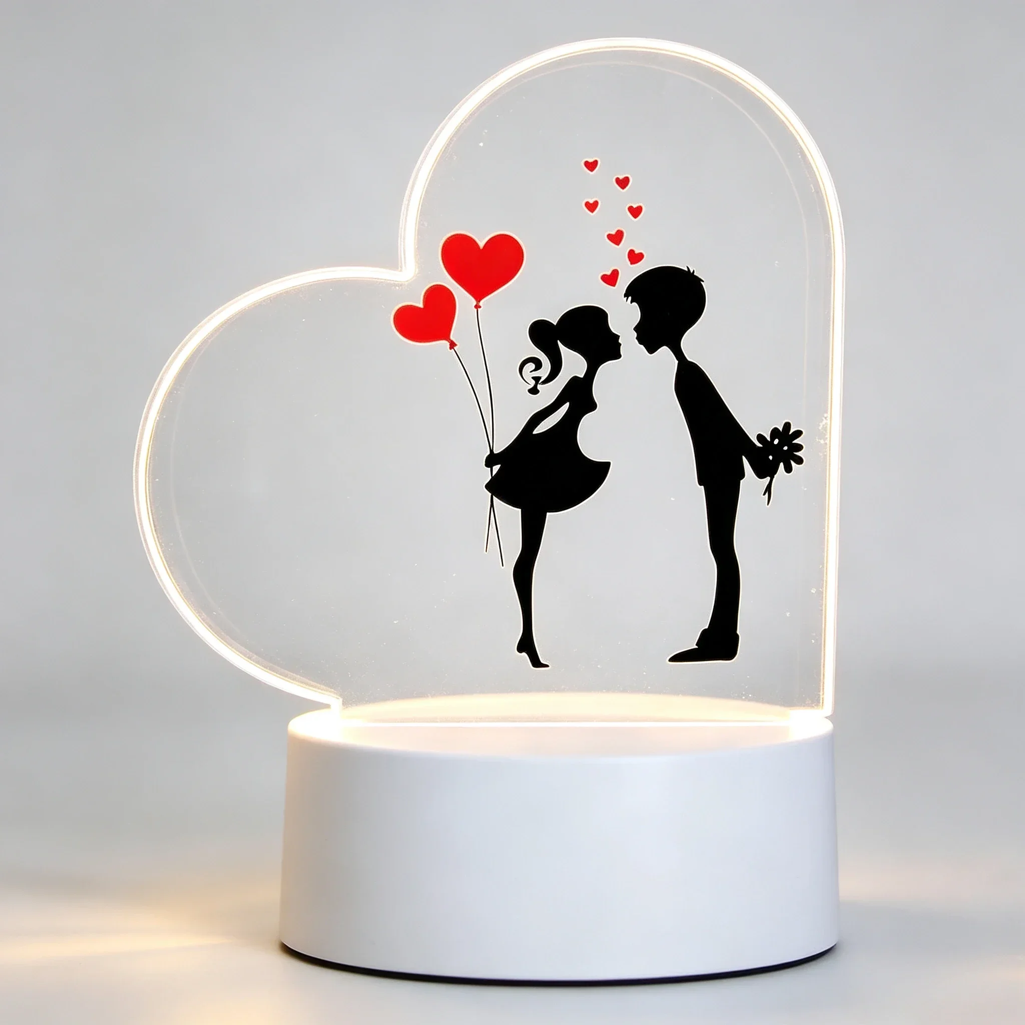 โคมไฟอะคริลิค 3D รูปหัวใจ คู่ร - Led Balloon Light บทวิจารณ์และราคา
