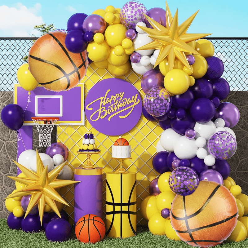 110 ชิ้นสีม่วงและสีเหลืองบอลลู - Balloon Arch Kit บทวิจารณ์และราคา