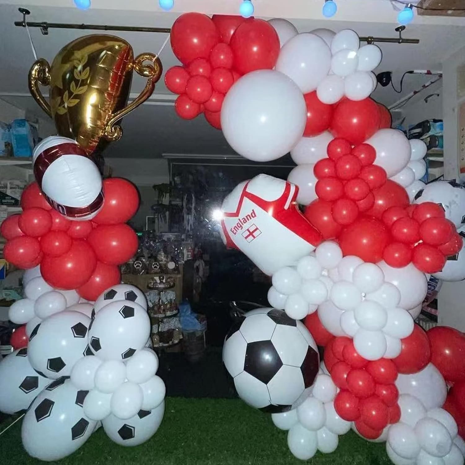 100 ชิ้นสีแดงและสีขาวบอลลูน Ga - Balloon Arch Kit บทวิจารณ์และราคา