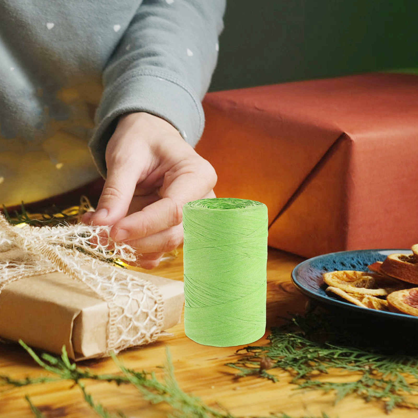 ริบบิ้นกระดาษรัฟเฟียสีสันสดใส  - Papercraft Supply Ribbon บทวิจารณ์และราคา
