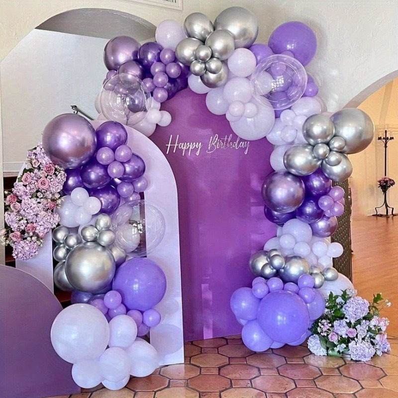 ชุดตกแต่งซุ้มลูกโป่งสีม่วงและส - Balloon Arch Kit บทวิจารณ์และราคา
