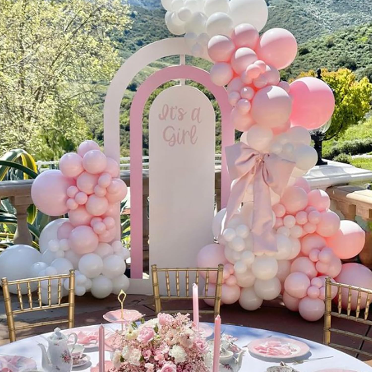 97 ชิ้นลูกโป่งสีชมพูอ่อนชุดเด็ - Balloon Arch Kit บทวิจารณ์และราคา