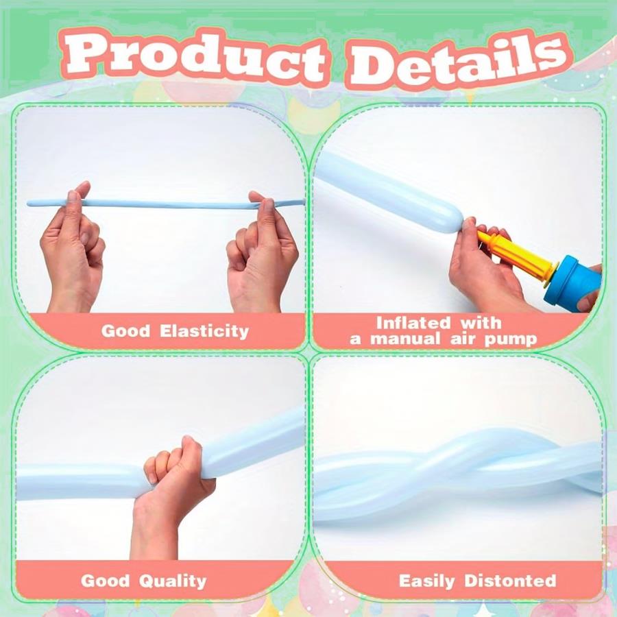 101/201 ชิ้น ลูกโป่งแบบยาวพร้อ - Balloon Pump Hand บทวิจารณ์และราคา