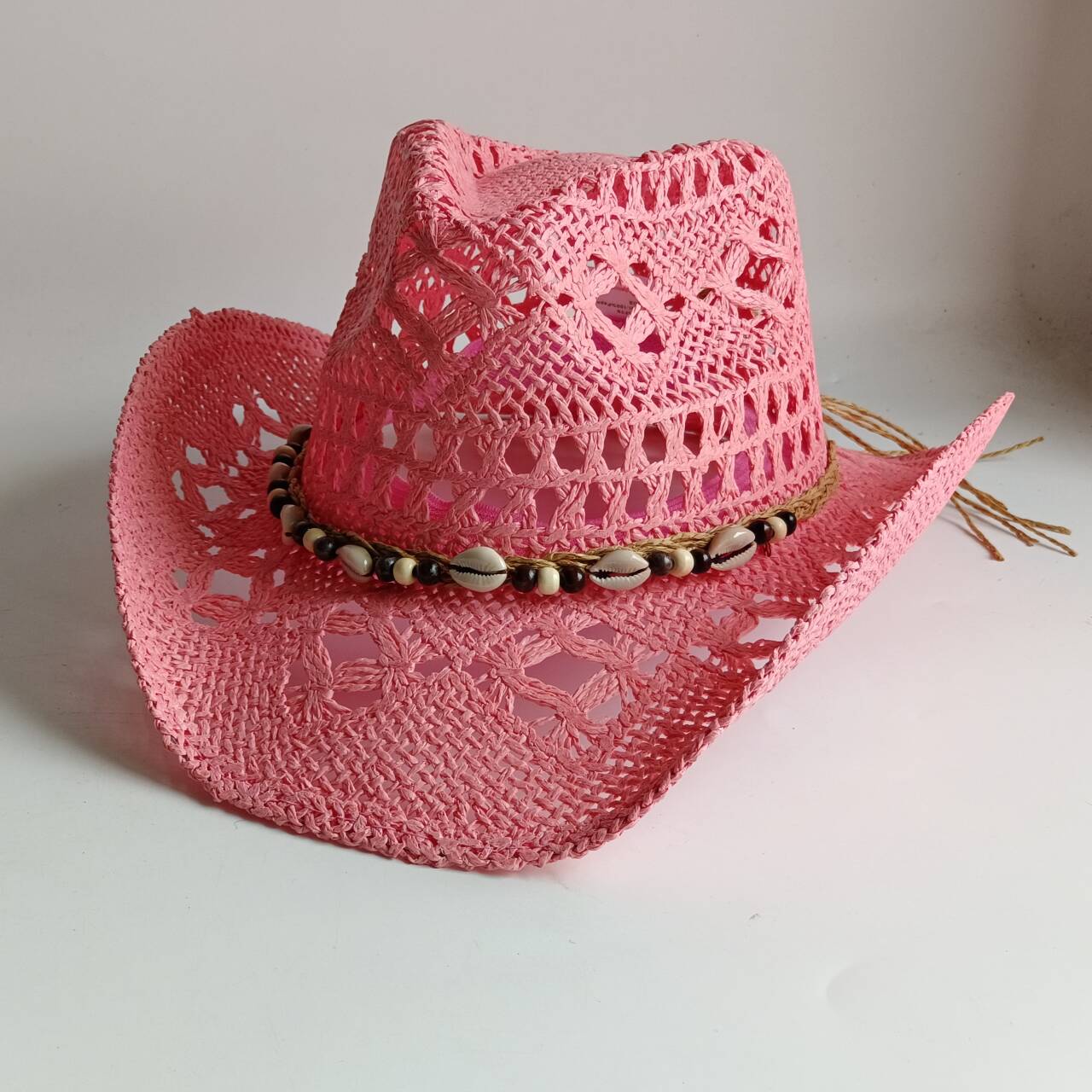 หมวกคาวบอยสีชมพู หมวกฟางคาวบอย - Paper Straw Color บทวิจารณ์และราคา